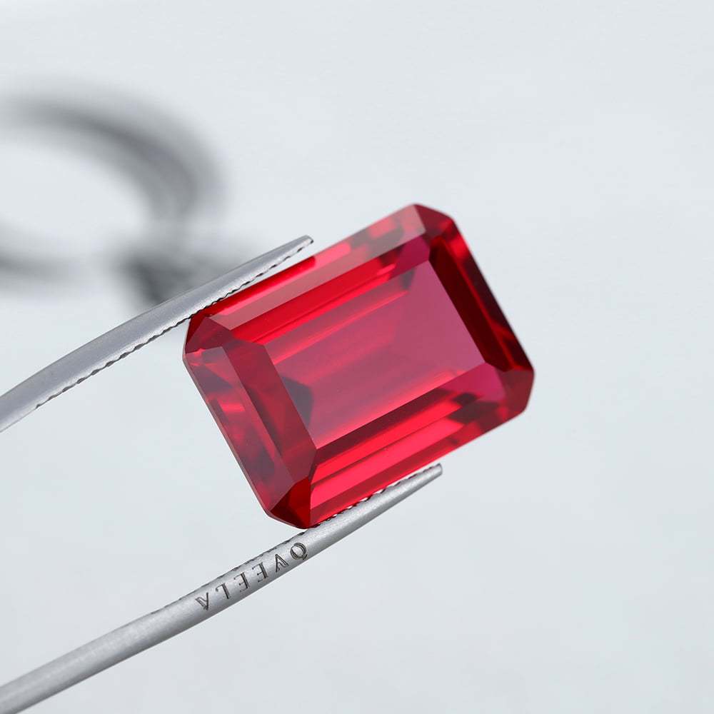 30 Carat Emerald Cut Lab Grown Ruby Loose Stone (Custom-made for Paul in the Ga)