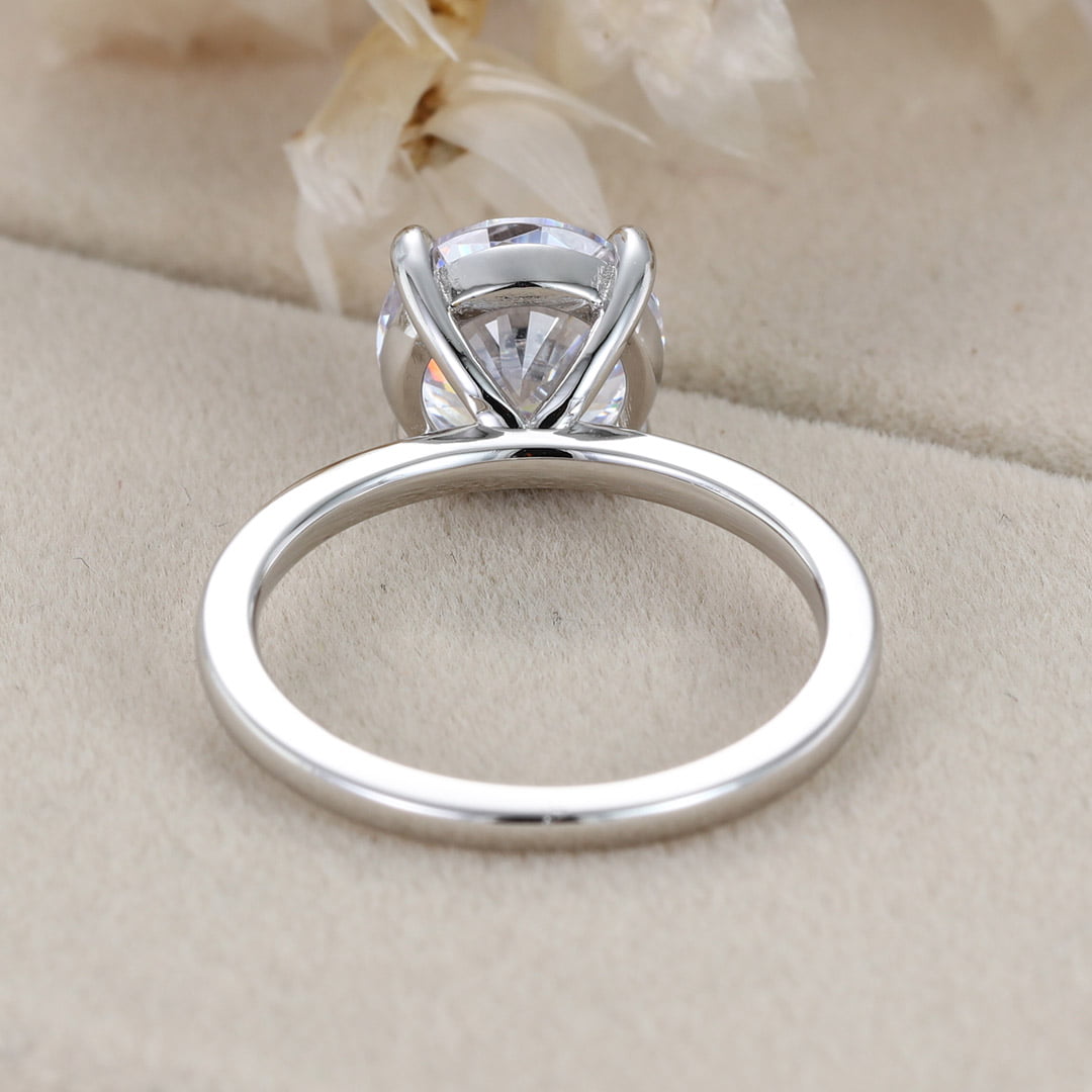 3CT Round moissanite engagement ring women Unique White gold engagement ring Solitaire engagement Ring wedding bridal Promise Anniversary