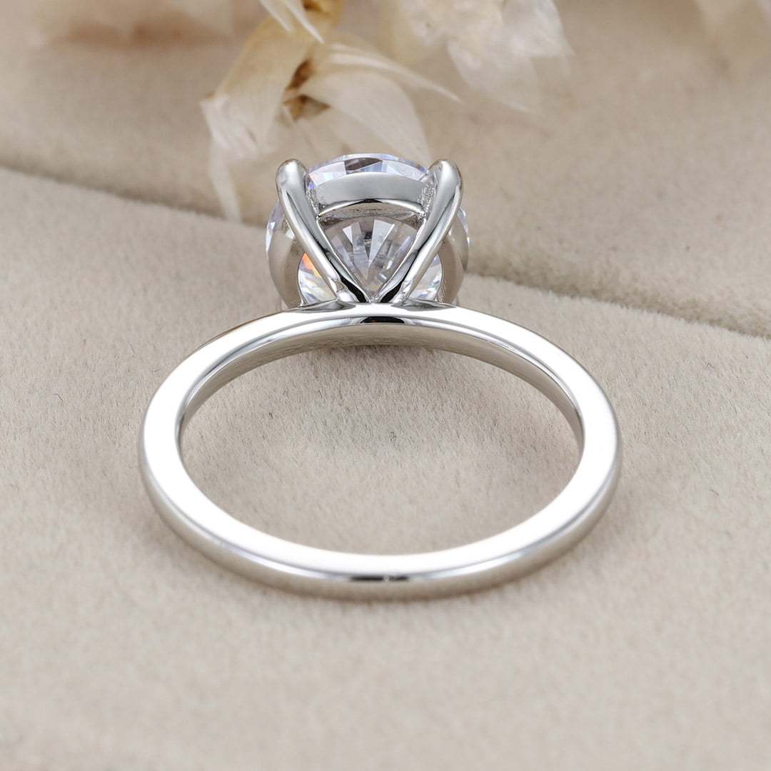 3CT Round moissanite engagement ring women Unique White gold engagement ring Solitaire engagement Ring wedding bridal Promise Anniversary