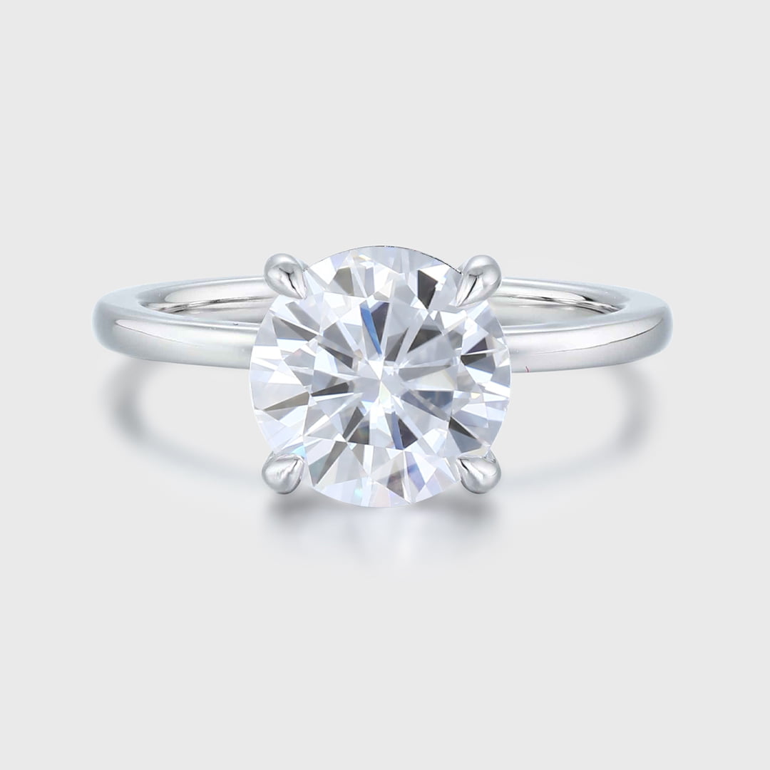 3CT Round moissanite engagement ring women Unique White gold engagement ring Solitaire engagement Ring wedding bridal Promise Anniversary