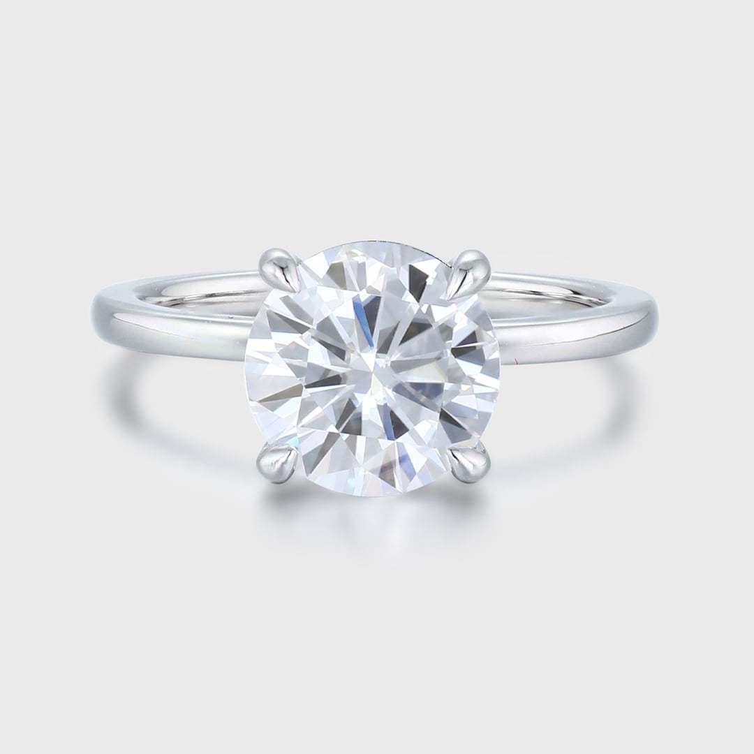 3CT Round moissanite engagement ring women Unique White gold engagement ring Solitaire engagement Ring wedding bridal Promise Anniversary