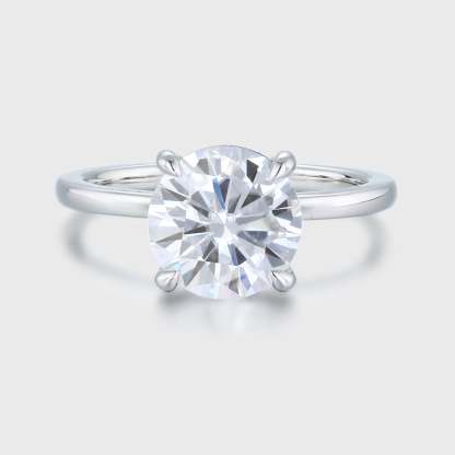 3CT Round moissanite engagement ring women Unique White gold engagement ring Solitaire engagement Ring wedding bridal Promise Anniversary
