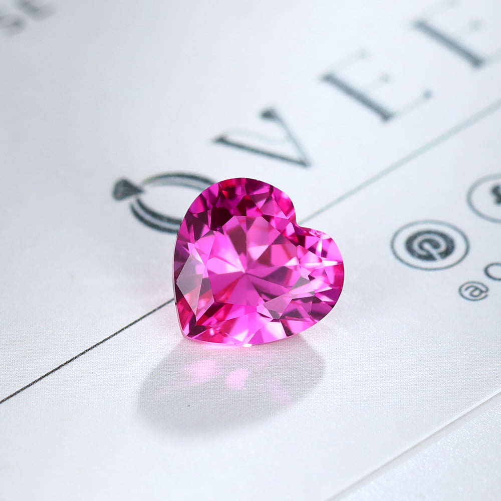 4 Carat Heart Cut Lab Grown Pink Sapphire Loose Stone (2)