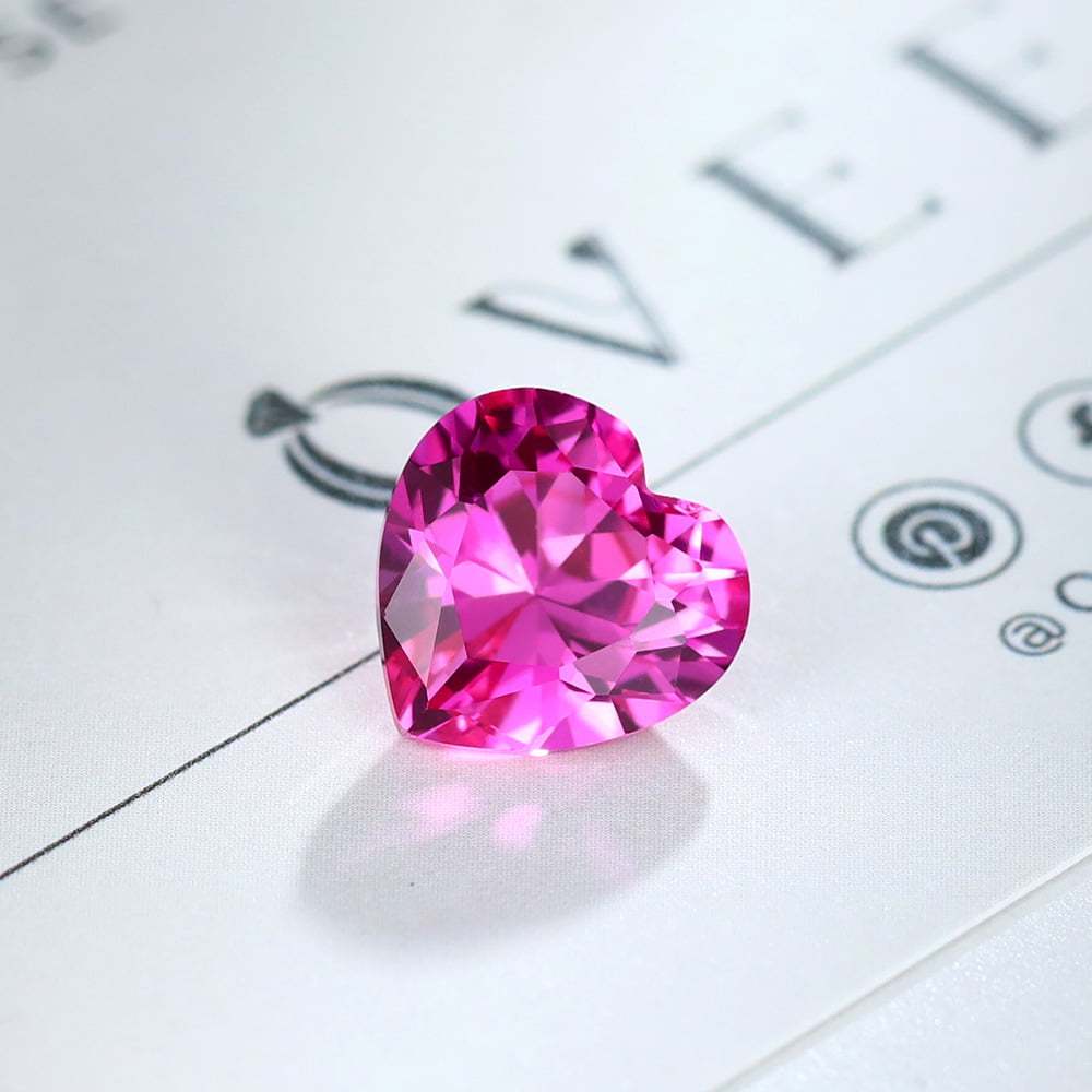 4 Carat Heart Cut Lab Grown Pink Sapphire Loose Stone (2)