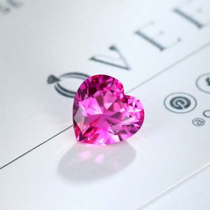 4 Carat Heart Cut Lab Grown Pink Sapphire Loose Stone (2)