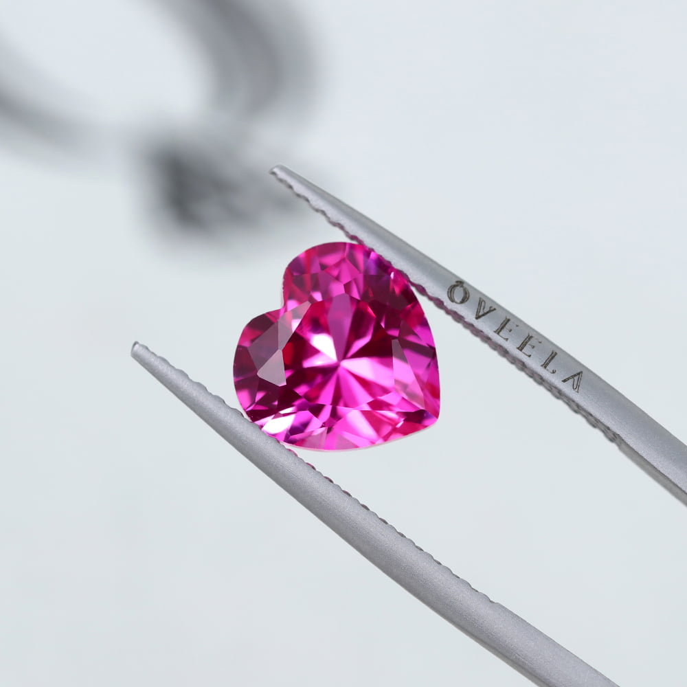 4 Carat Heart Cut Lab Grown Pink Sapphire Loose Stone (2)