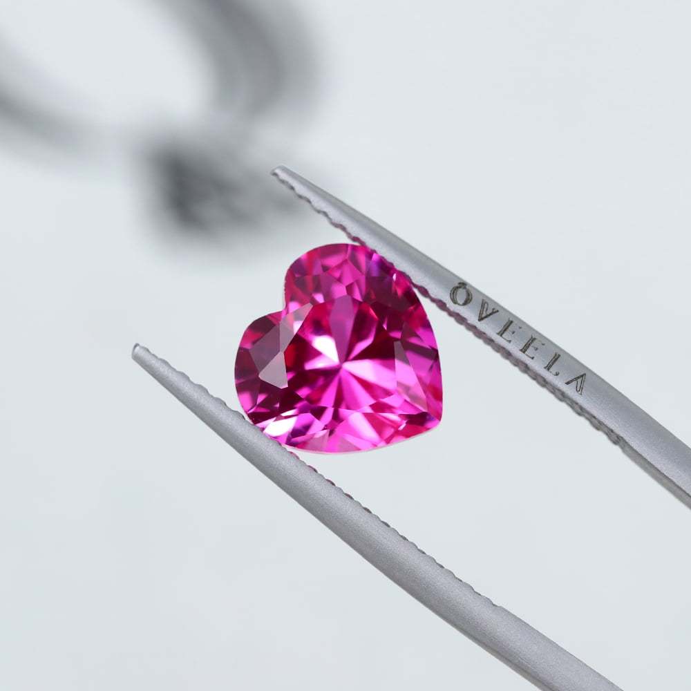 4 Carat Heart Cut Lab Grown Pink Sapphire Loose Stone (2)