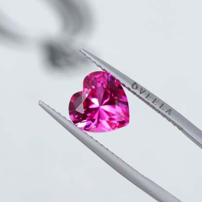 4 Carat Heart Cut Lab Grown Pink Sapphire Loose Stone (2)
