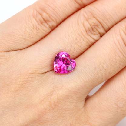 4 Carat Heart Cut Lab Grown Pink Sapphire Loose Stone (2)