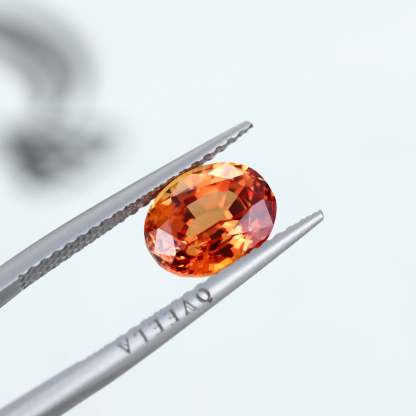 4 Carat Oval Cut Lab Grown Orange Sapphire Loose Stone Padparadscha Sunset