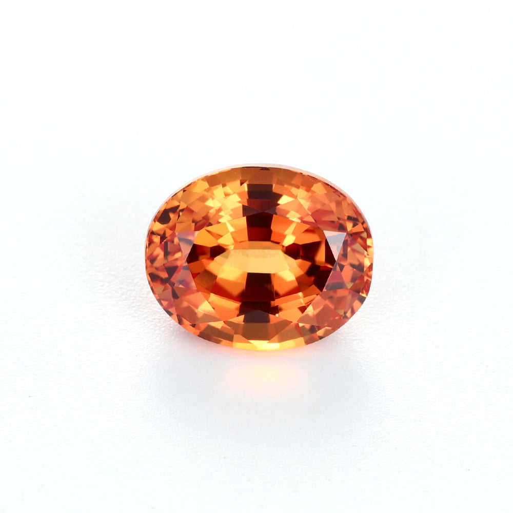 4 Carat Oval Cut Lab Grown Orange Sapphire Loose Stone Padparadscha Sunset