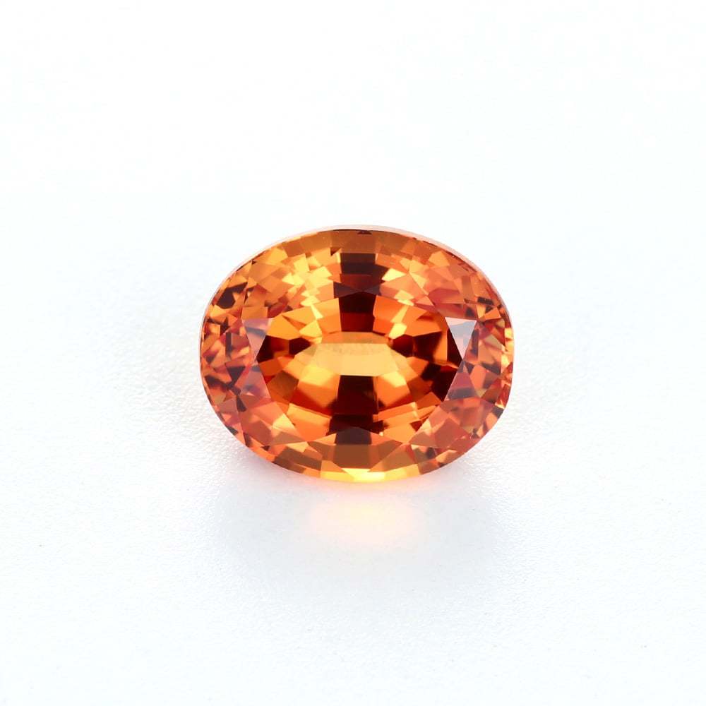 4 Carat Oval Cut Lab Grown Orange Sapphire Loose Stone Padparadscha Sunset