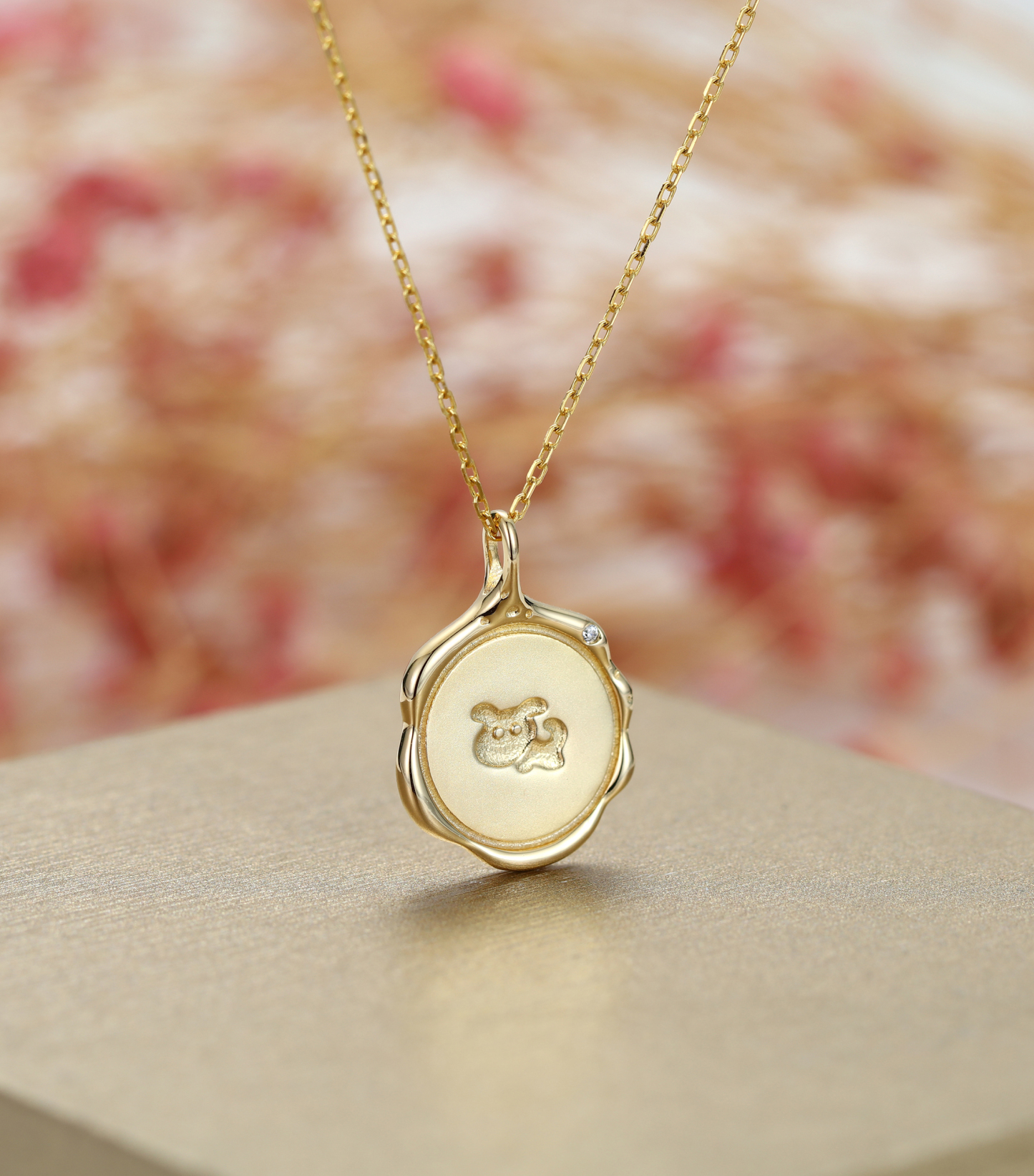 Handmade Customization family member Personalized Pet dog's statues Necklace, name necklace, 925 Sterling Silver with 14K Gold