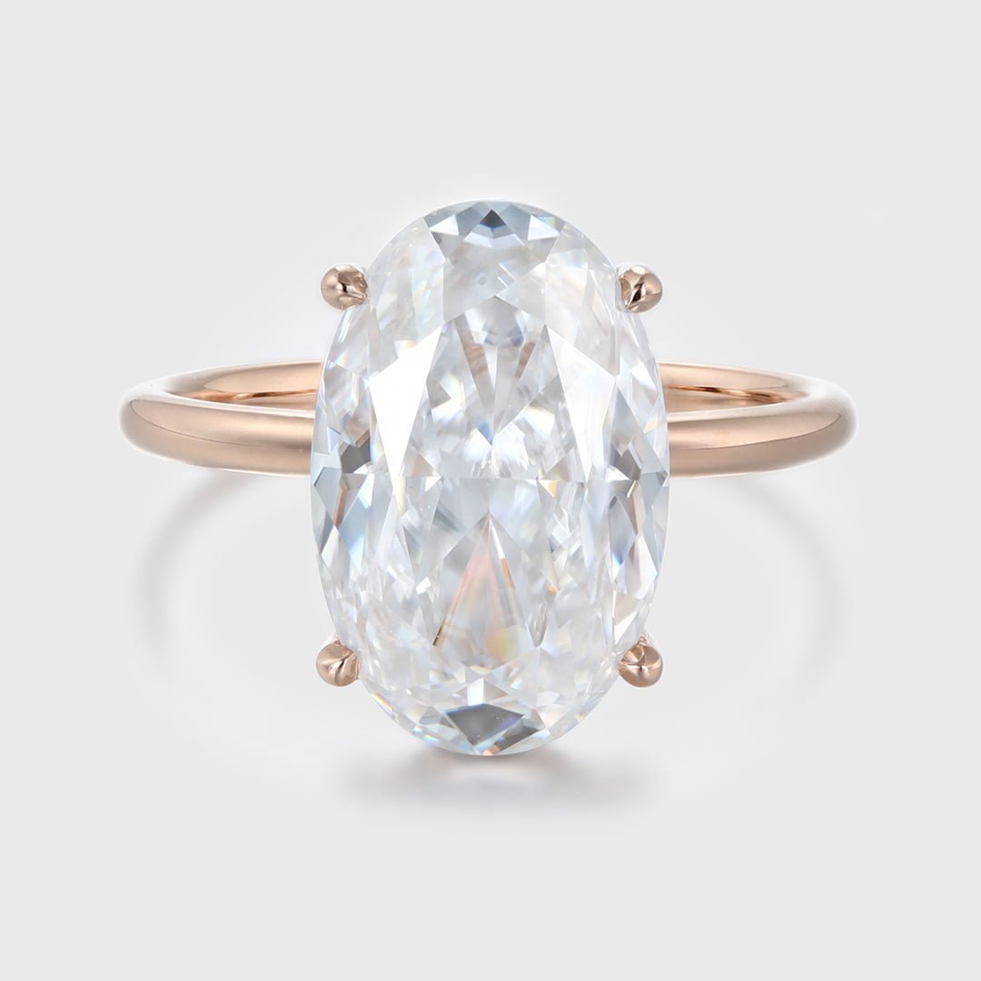 5.5CT Oval Moissanite Engagement Ring Luxury ring Unique Rose gold moissanite engagement Ring vintage wedding Promise Bridal Anniversary gift