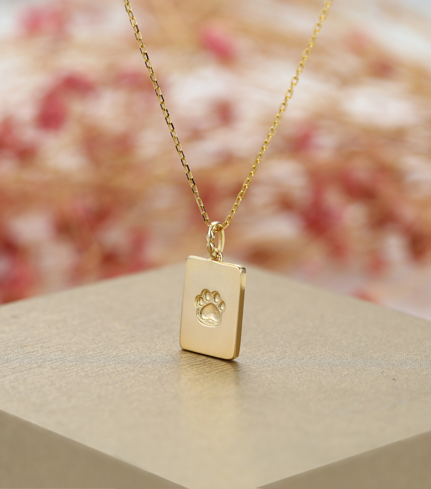 Customized Name and Puppy Picture Square Pendant Necklace – Personalized Pet Jewelry Gift