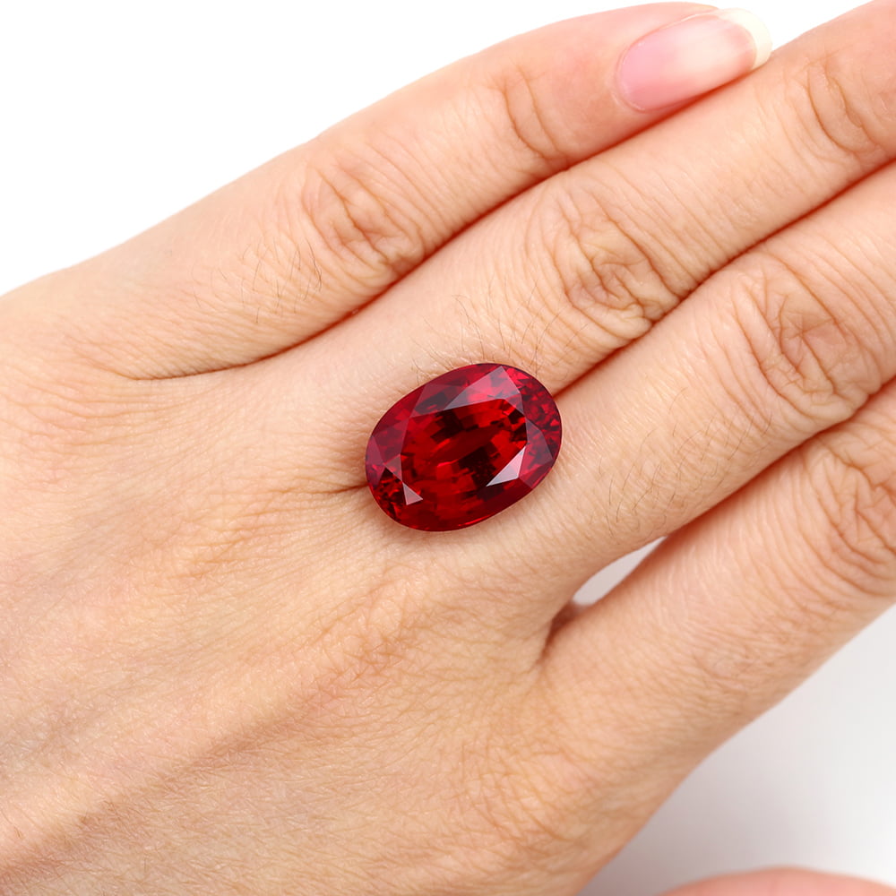 67 Carat Oval Cut Lab Grown Ruby Loose Stone (2)