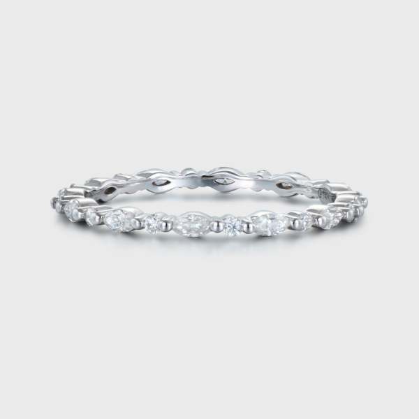 Marquise Lab-Grown Diamond Eternity Wedding Band