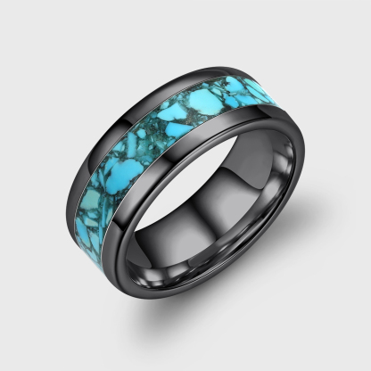 Turquoise Ring Men's Wedding Bands with Turquoise Rings