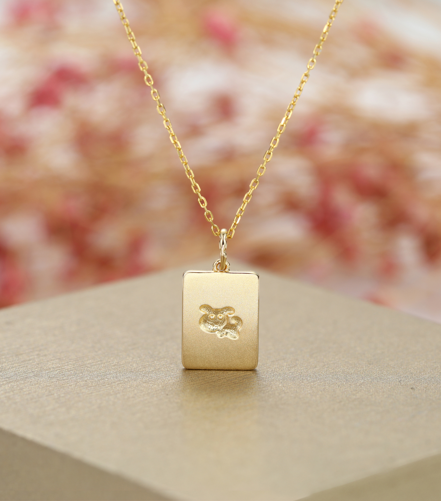 Customized Name and Puppy Picture Square Pendant Necklace – Personalized Pet Jewelry Gift
