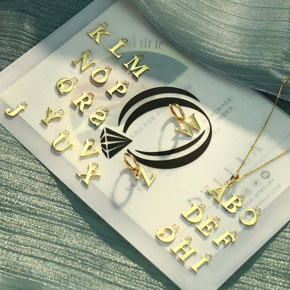 Andrea – Sterling Silver Yellow Gold-Plated Minimalist Alphabet Necklace