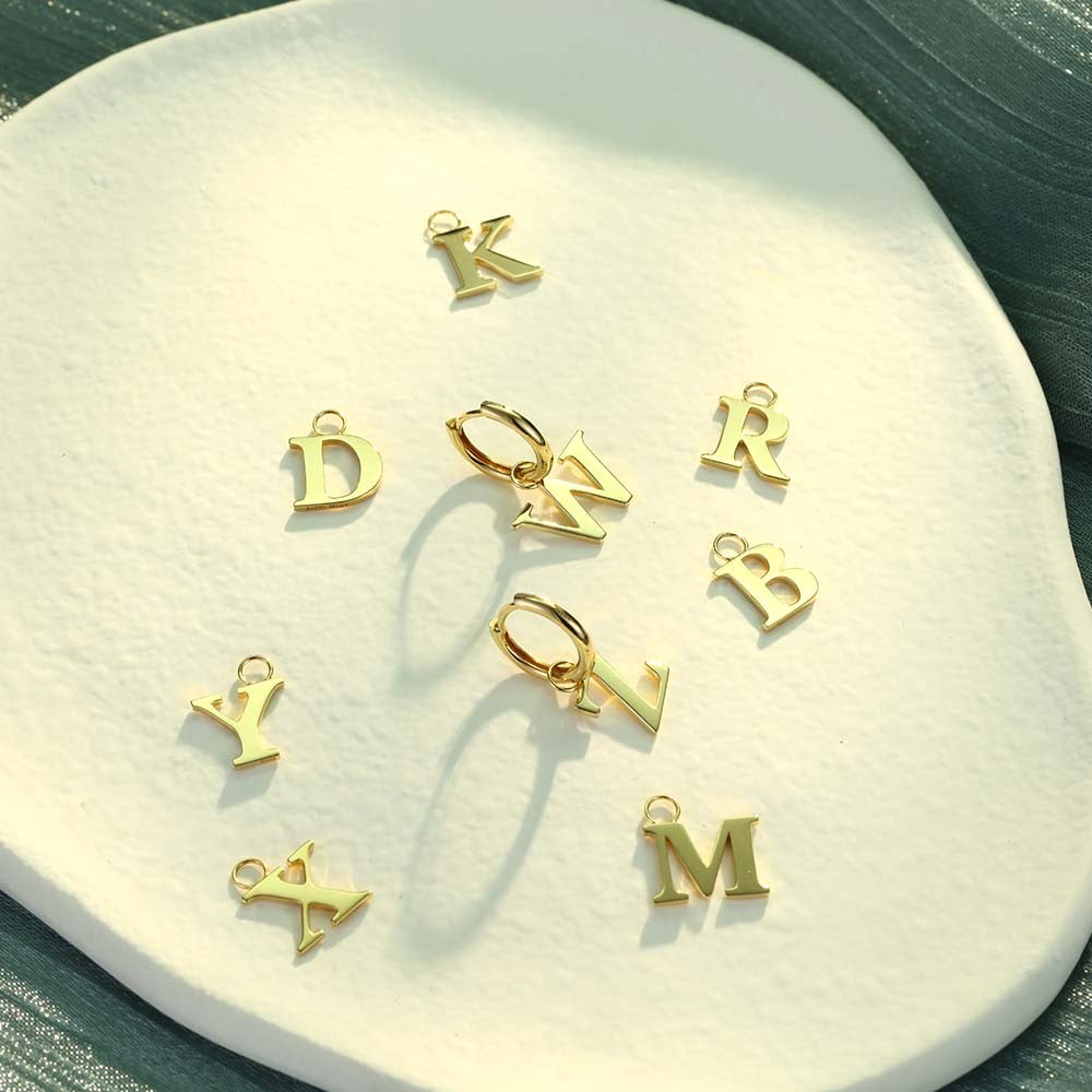 Andrea – Sterling Silver Yellow Gold-Plated Minimalist Alphabet Necklace