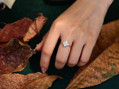 Long Hexagon Cut Moissnaite Engagement Ring Triangle Moissanite engagement ring Rose gold ring Unique Bridal Anniversary gift