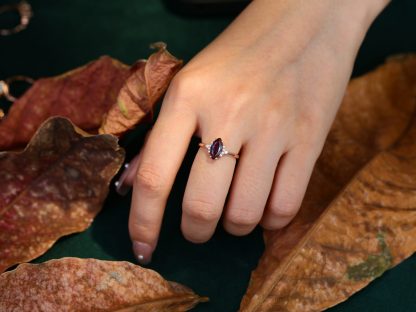 Marquise Alexandrite engagement ring Rose gold engagement ring Unique Vintage Cluster ring Bridal Promise ring Anniversary gift for her
