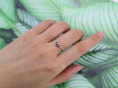 Marquise black onyx wedding band Vintage white gold Curved moissanite wedding ring Unique stacking Bridal promise Anniversary gift for her