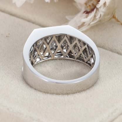 Men's Moissanite Engagement Ring Men's Moissanite Wedding Ring Mens 14K White gold Moissanite Ring Mens Gold Moissanite Ring Ring For Men