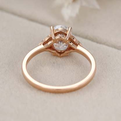 1.5 Carat Oval Cut Lab-Grown Diamond Engagement Ring In Rose Gold Gift For Women