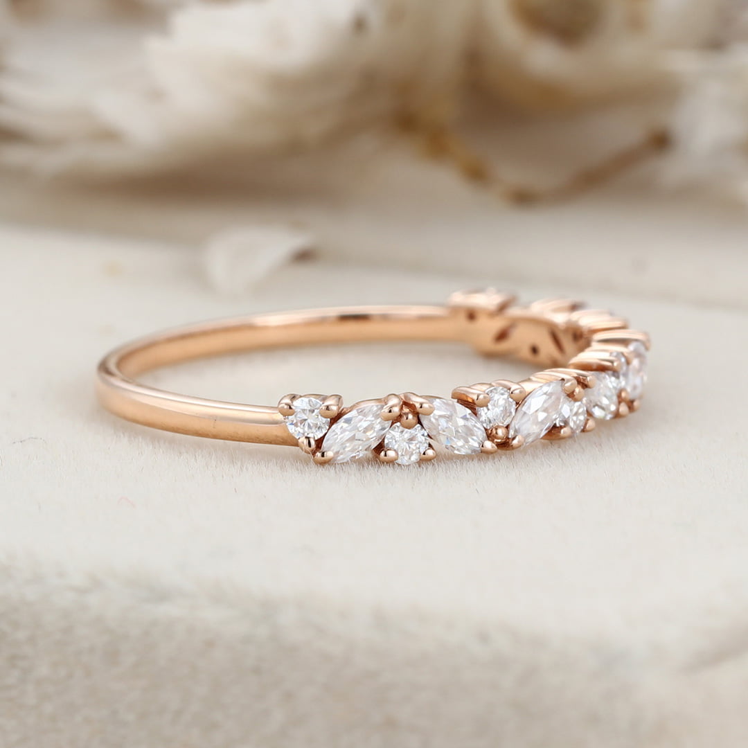 For Women Unique Diamond Wedding Band, Diamond Wedding Band, 18K