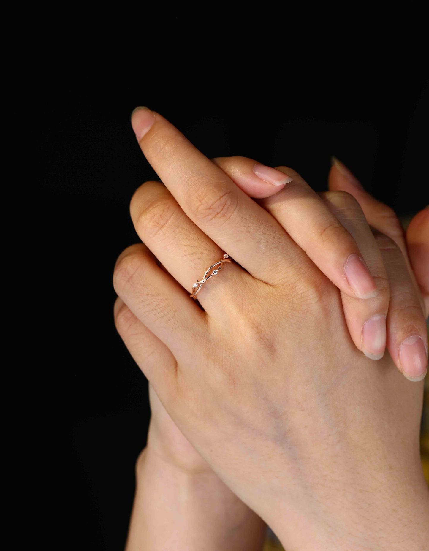 Vintage diamond wedding band twist wedding ring Unique rose gold wedding band bridal ring art deco ring promise ring Bridal anniversary gift