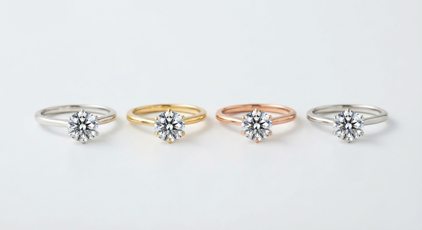 Different gold colors moissanite rings.