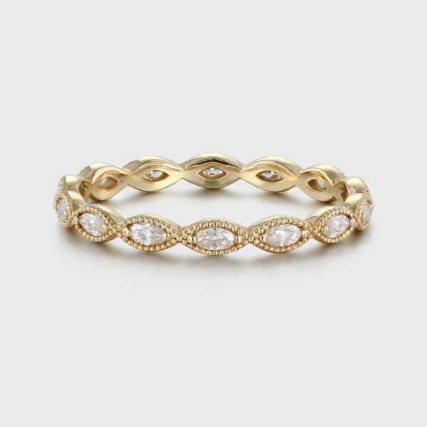 Marquise Cut Lab-Grown Diamond Eternity Wedding Band