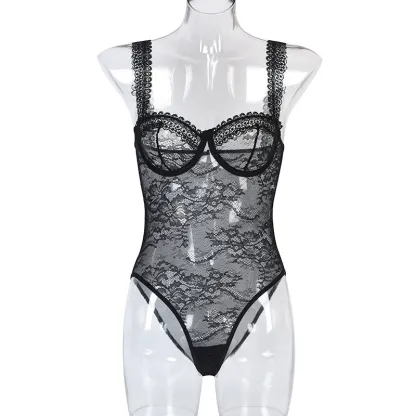 Lace flower comfortable bodysuit