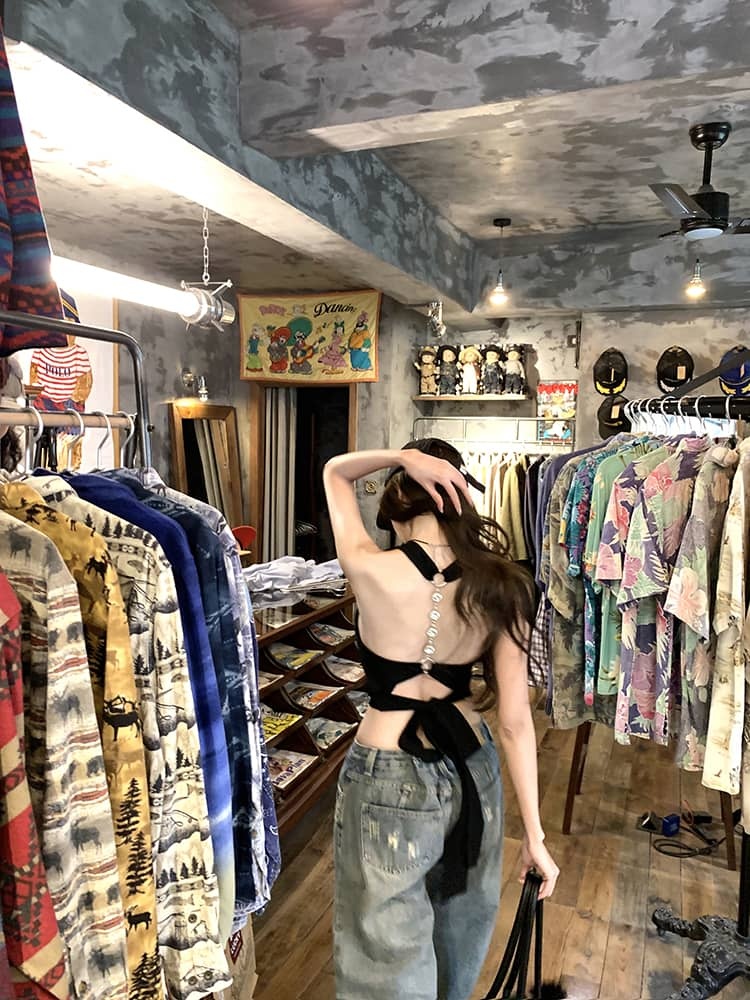 Backless Halter Neck Top