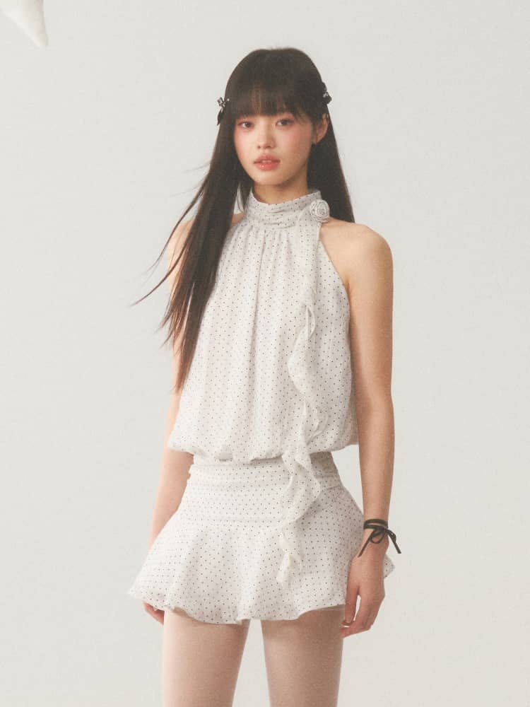 Halter Neck Polka Dot Dress