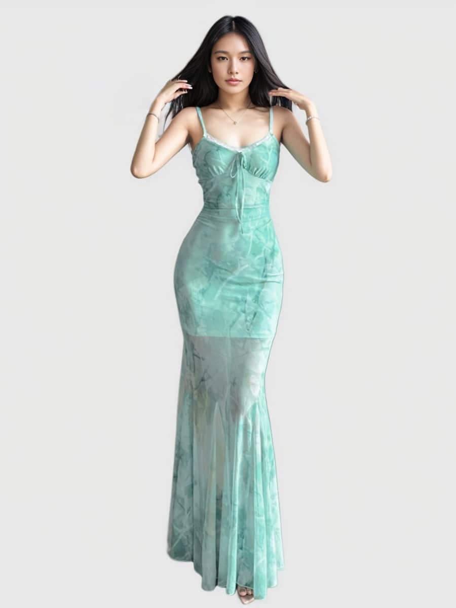 Sheer Mesh Mermaid Dress