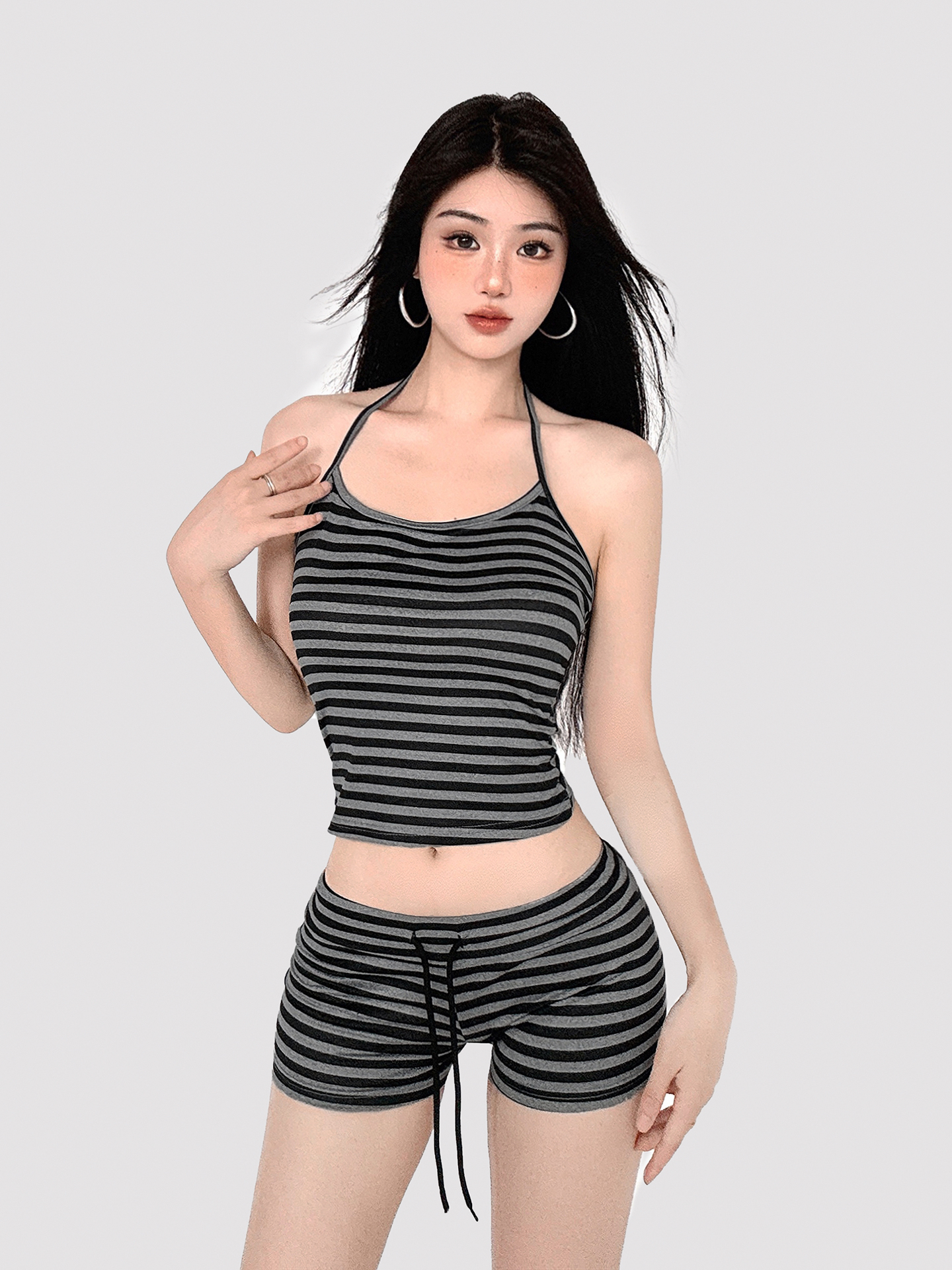 Striped Halter Lounge Set