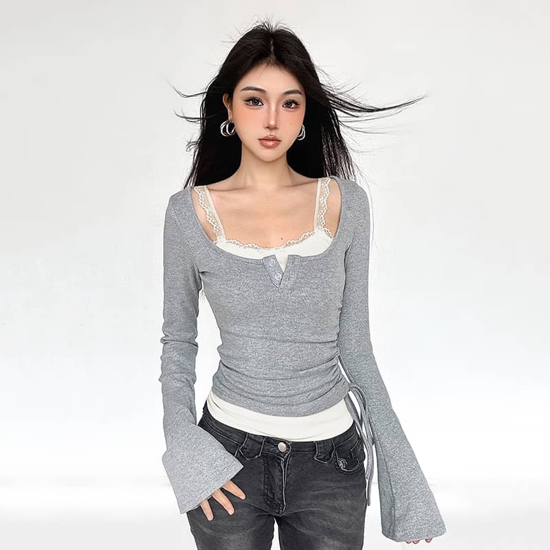 Lace Layered Long Sleeve Tee