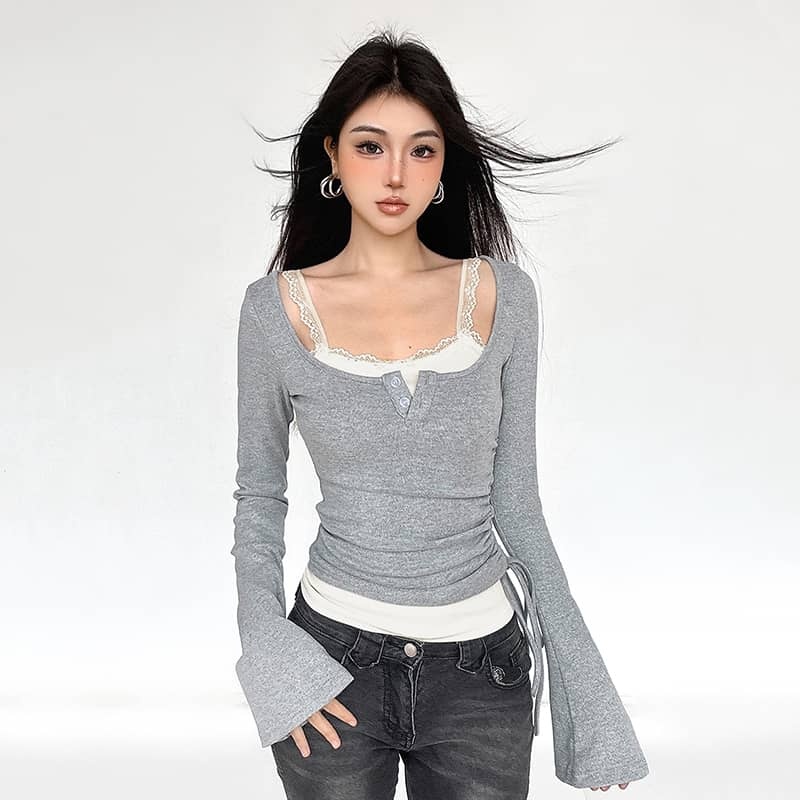 Lace Layered Long Sleeve Tee