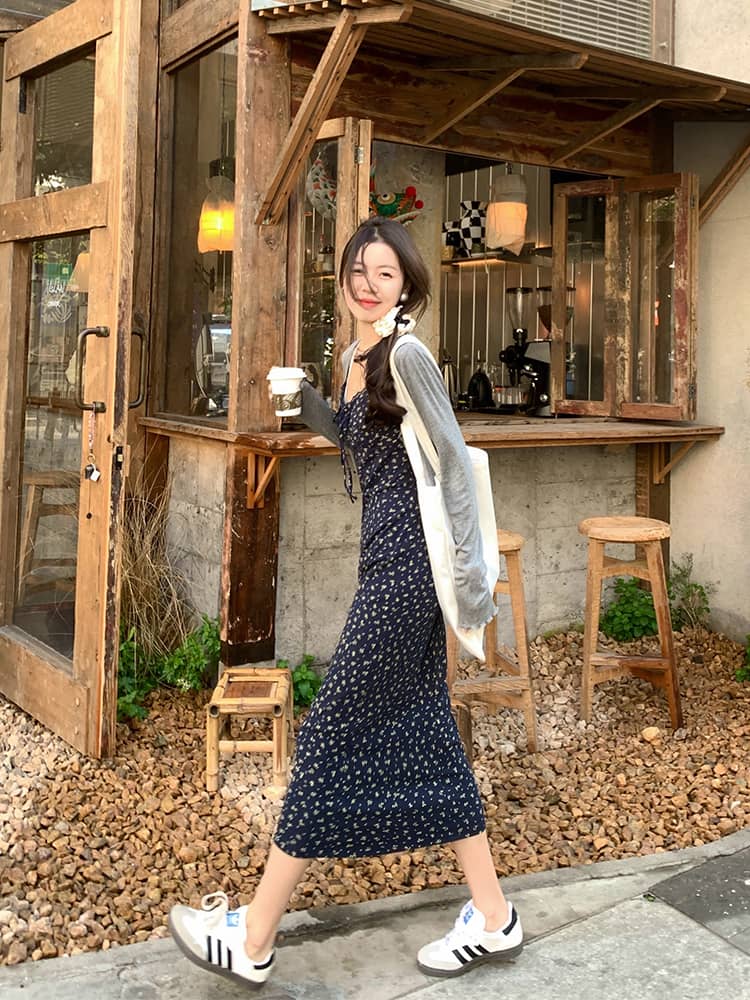 French Holiday Blue Dress