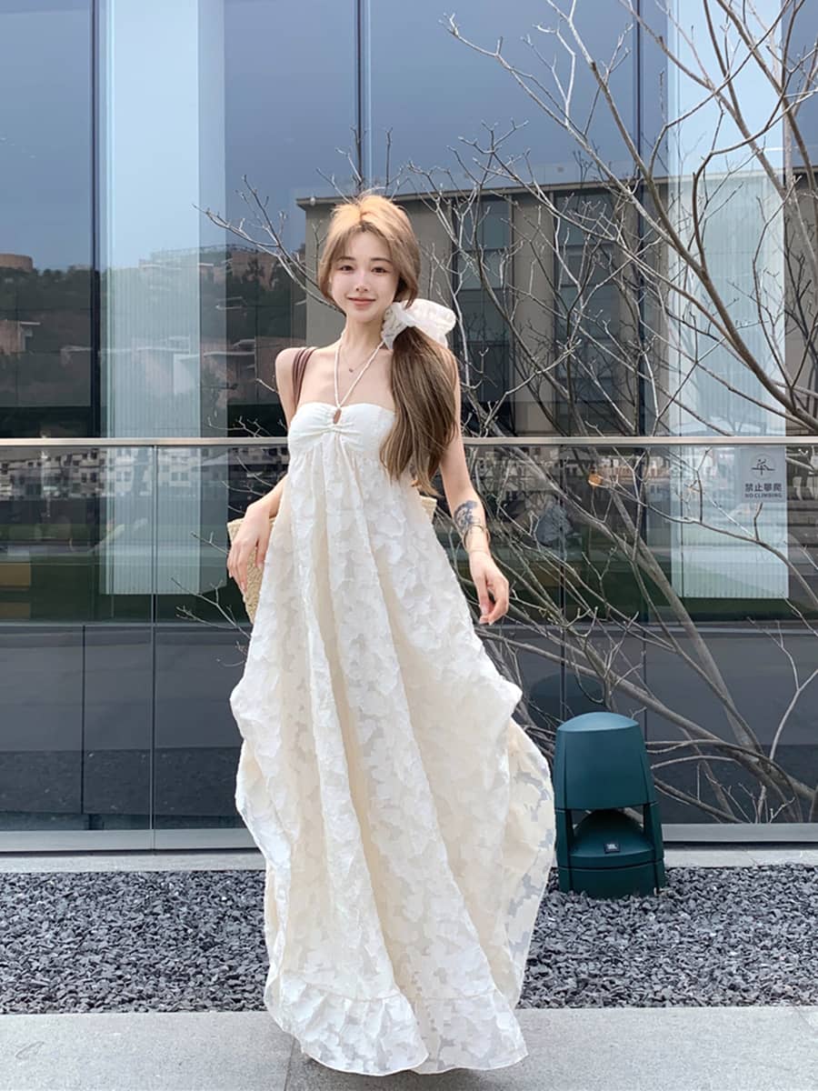 Halter Neck Backless Maxi Dress