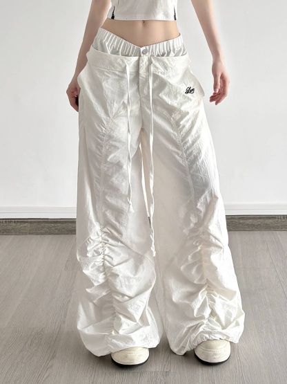 Drawstring Wide Leg Pants