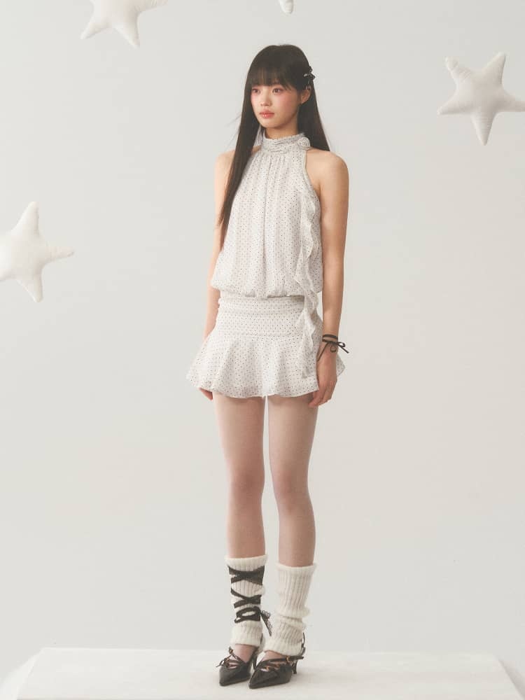 Halter Neck Polka Dot Dress