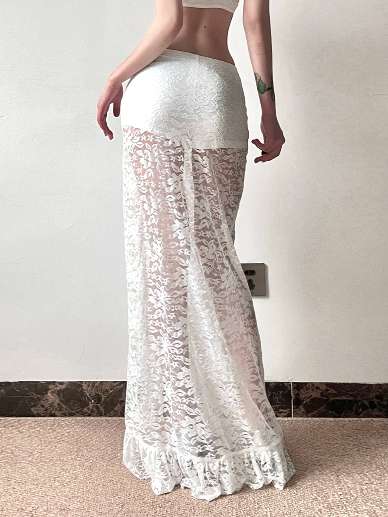 Sheer Panel Mermaid Skirt