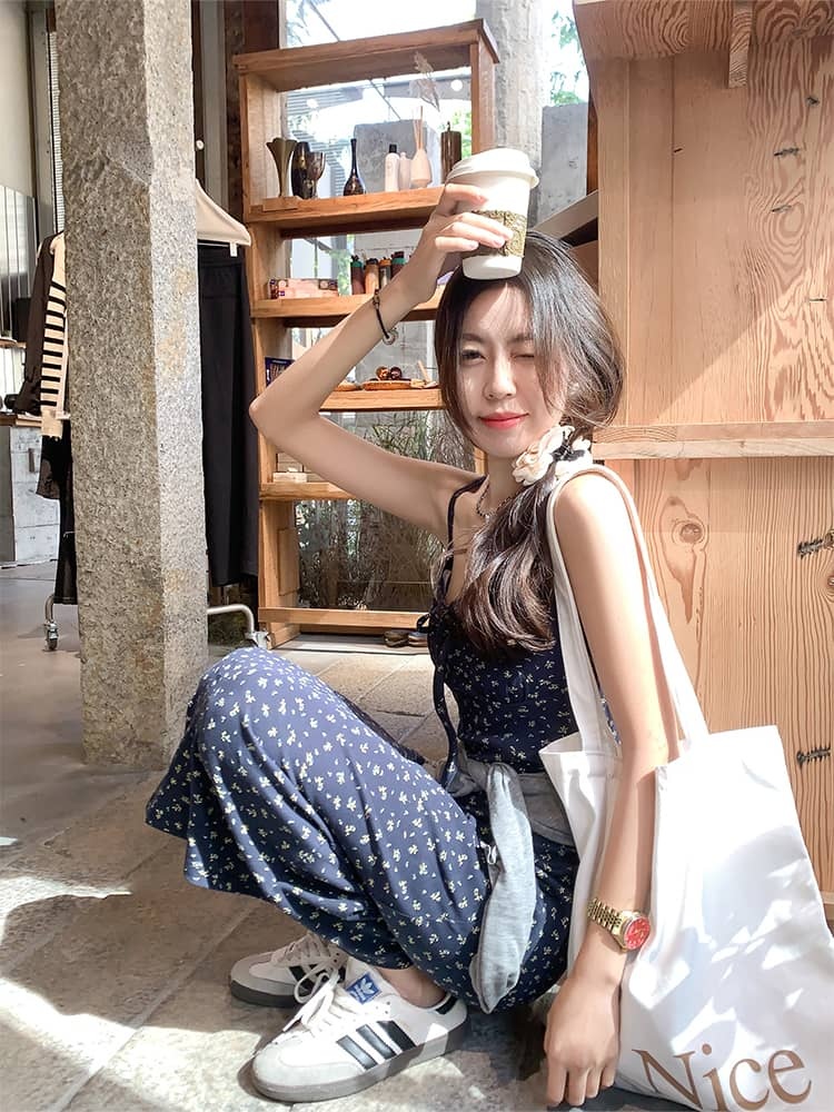 French Holiday Blue Dress