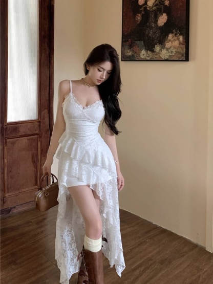 Lace V-Neck Slip Dress