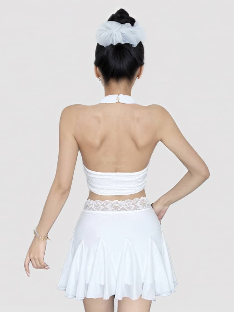 Lace Bustier & Mini Skirt Set