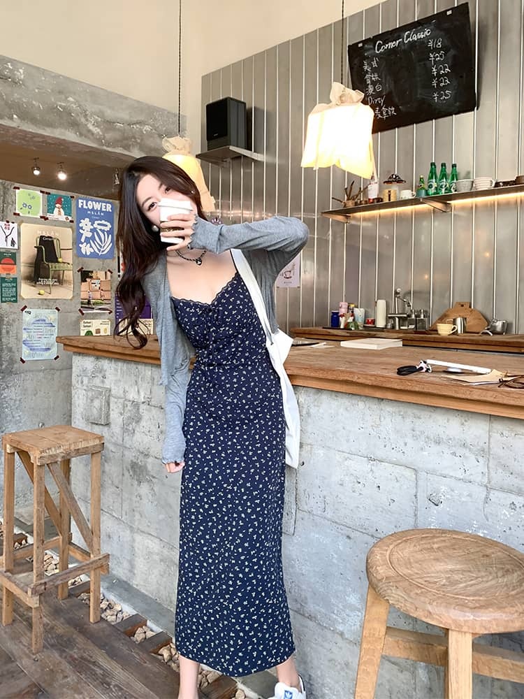 French Holiday Blue Dress